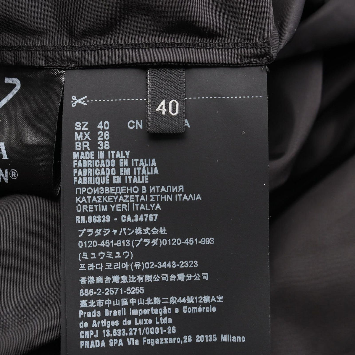 Prada Soutien Collar Coat Re-Nylon Black Nylon — view 4
