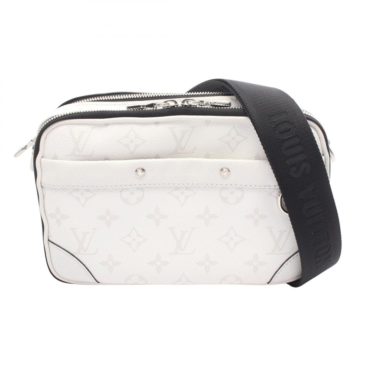 Louis Vuitton Shoulder Bag Alpha Messenger Taigarama Optic White Blanc Leather