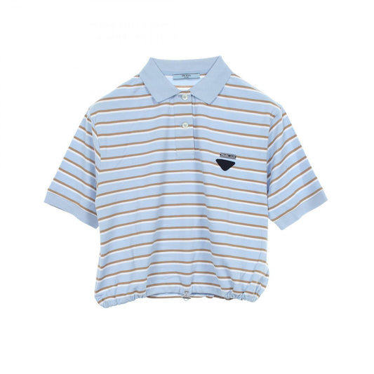 Prada Polo Shirt Cropped Border Short Sleeve Cotton