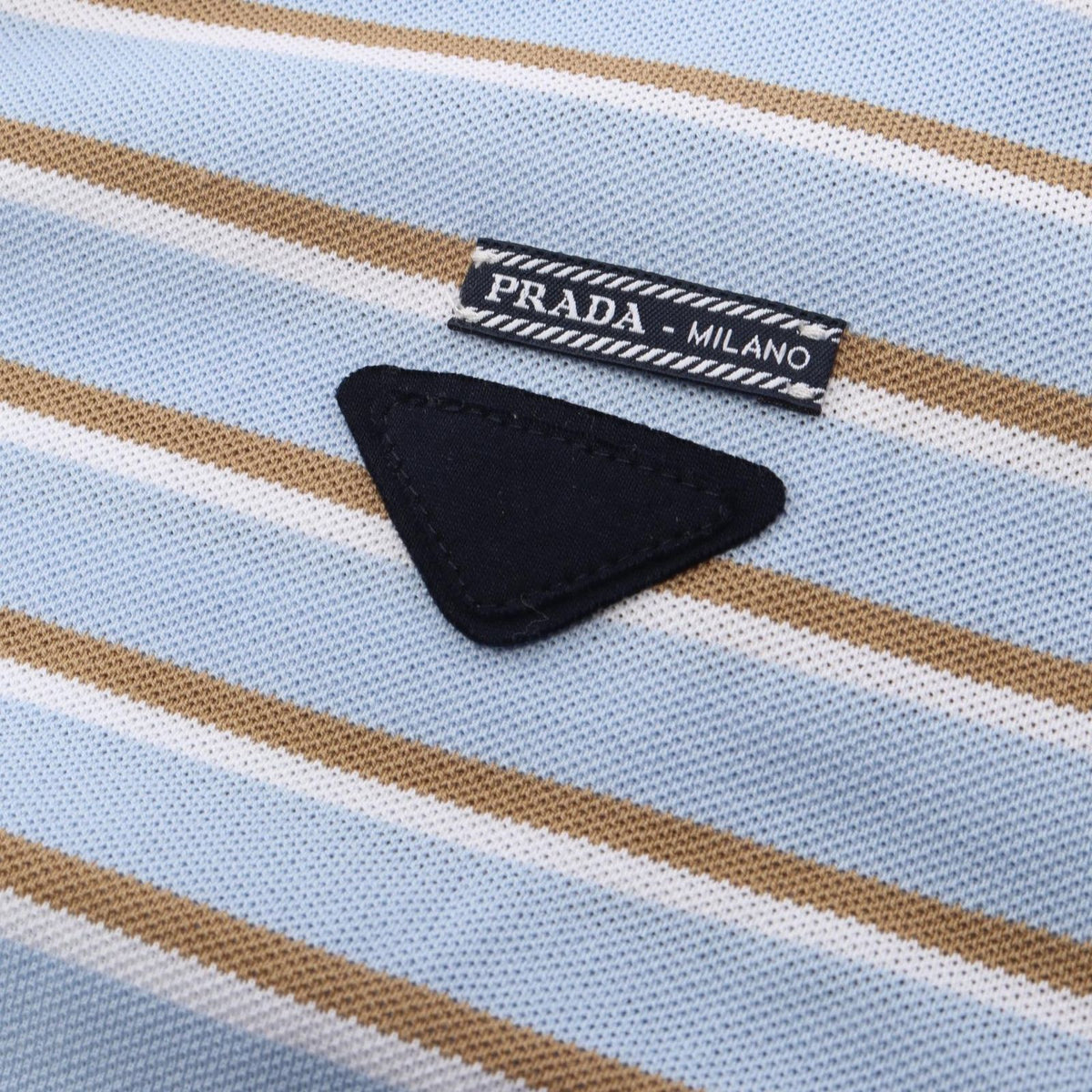 Prada Polo Shirt Cropped Border Short Sleeve Cotton — view 8
