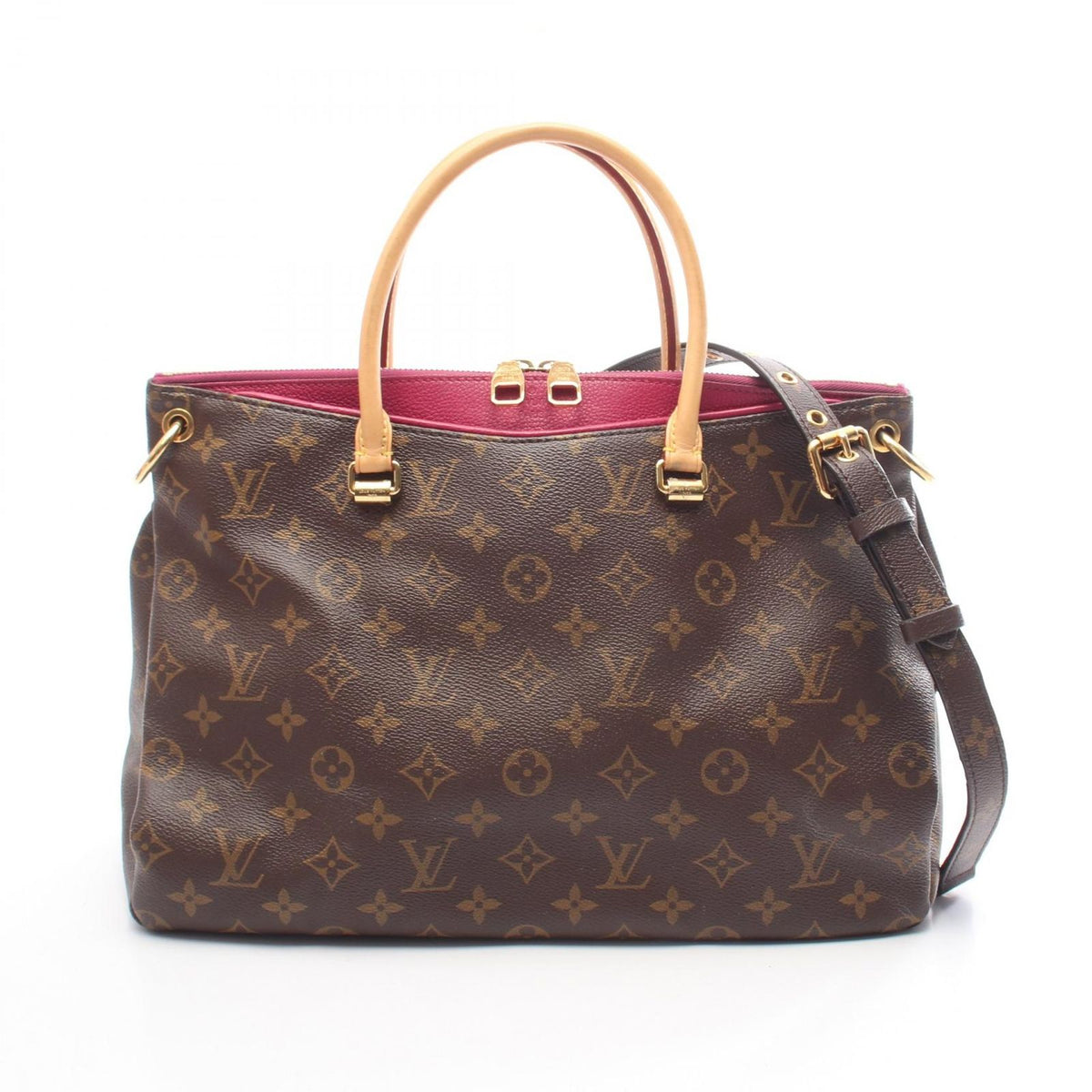 Louis Vuitton Handbag Pallas 2-Way Gray Leather