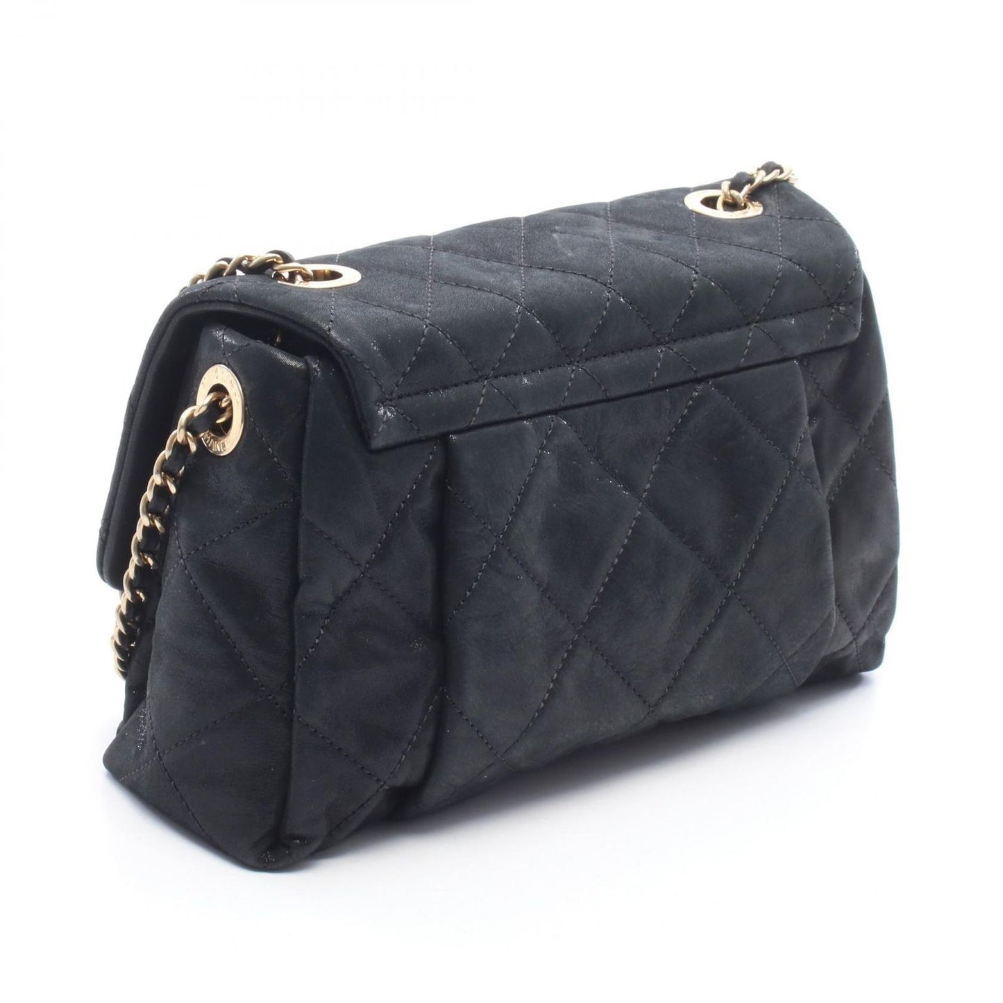 Chanel Shoulder Bag Quilted Black Leather Chain — view 2