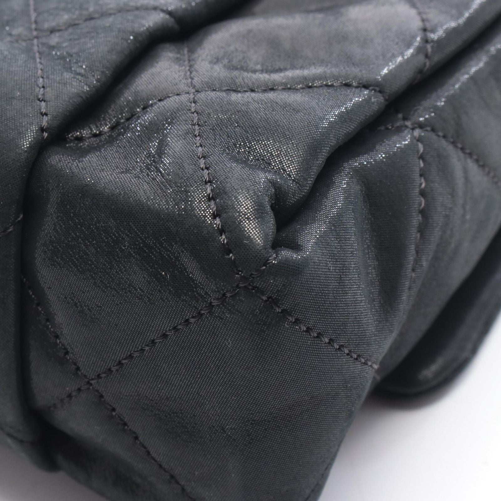 Chanel Shoulder Bag Quilted Black Leather Chain — view 6