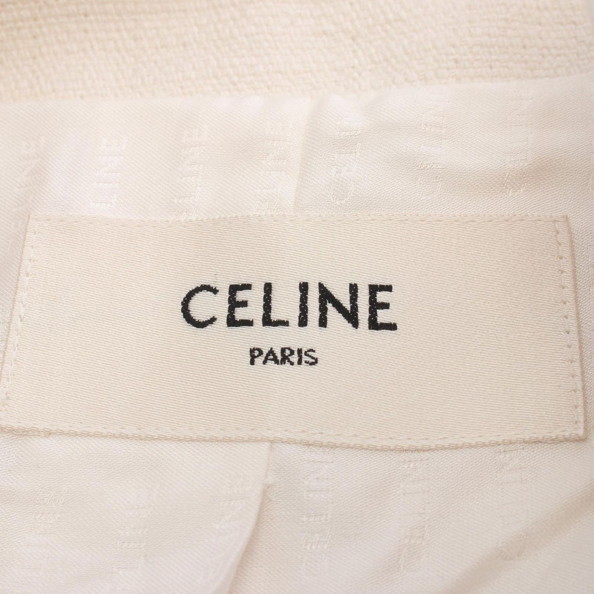 Celine Collarless Jacket Tweed Silk — view 3