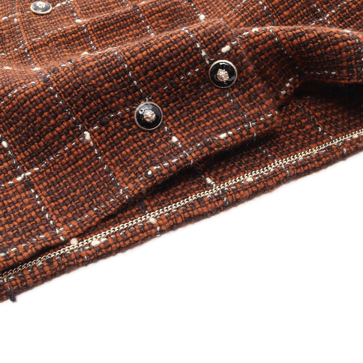 Chanel Lion Button Double Breasted Tweed Wool Jacket — view 8