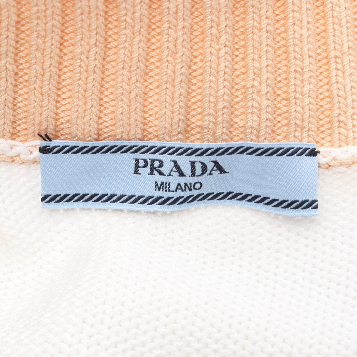 Prada Cardigan Logo Embroidery Cropped Cotton — view 3
