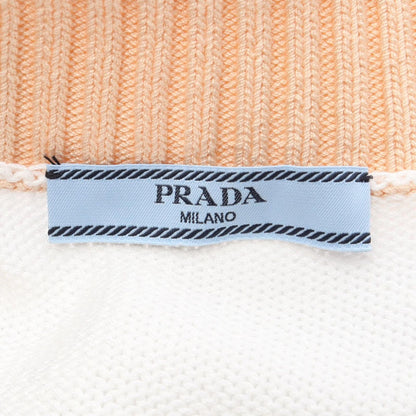 Prada Cardigan Logo Embroidery Cropped Cotton — view 3