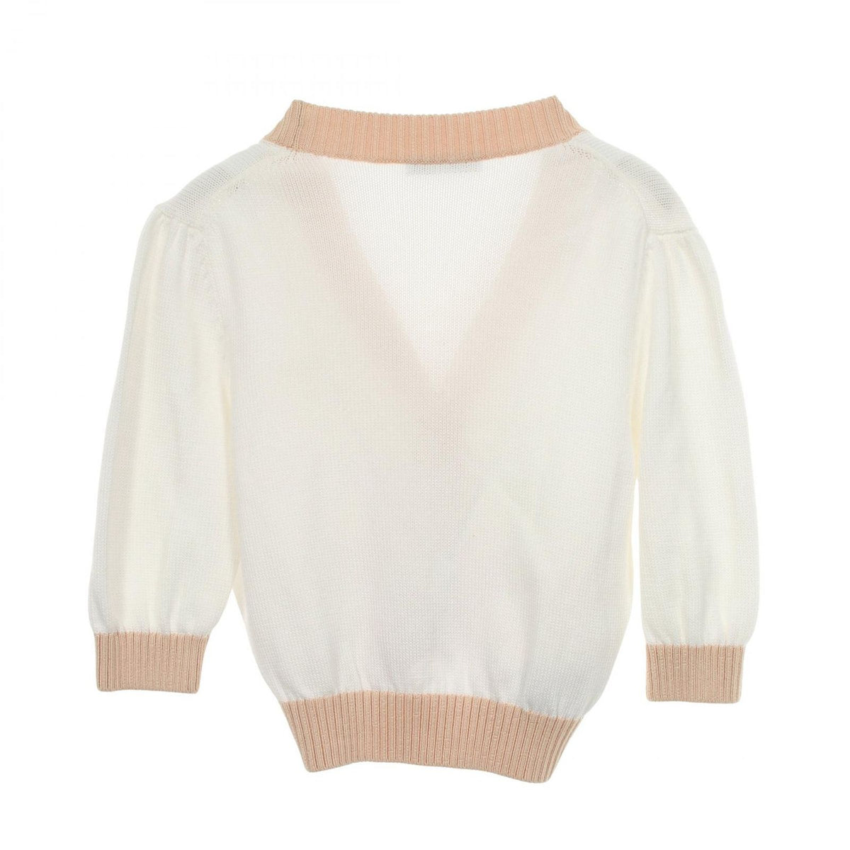 Prada Cardigan Logo Embroidery Cropped Cotton — view 2