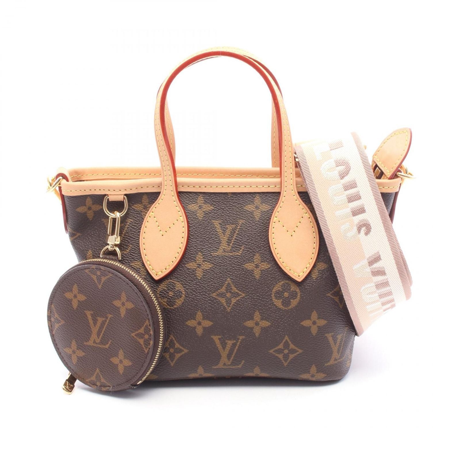 Louis Vuitton Handbag Neverfull BB 2-Way Beige Leather