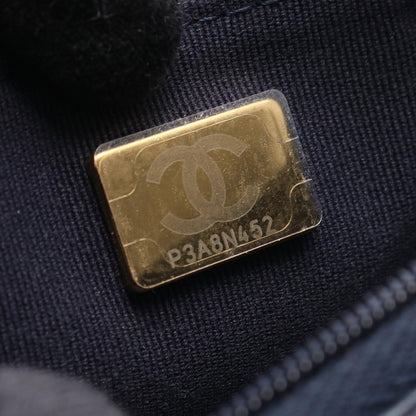 Chanel Shoulder Bag Quilted Navy Caviar Leather Chain Wallet — view 5