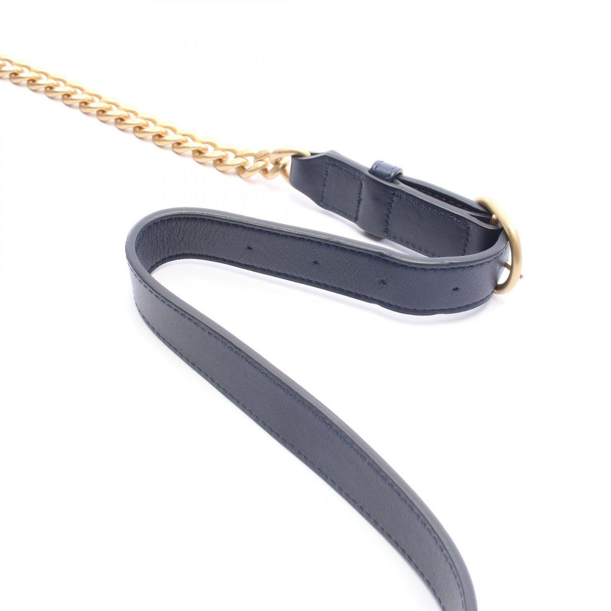 Chanel Shoulder Bag Quilted Navy Leather Chain — view 7