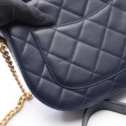 Chanel Shoulder Bag Quilted Navy Leather Chain — view 8