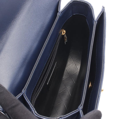Chanel Shoulder Bag Quilted Navy Leather Chain — view 3