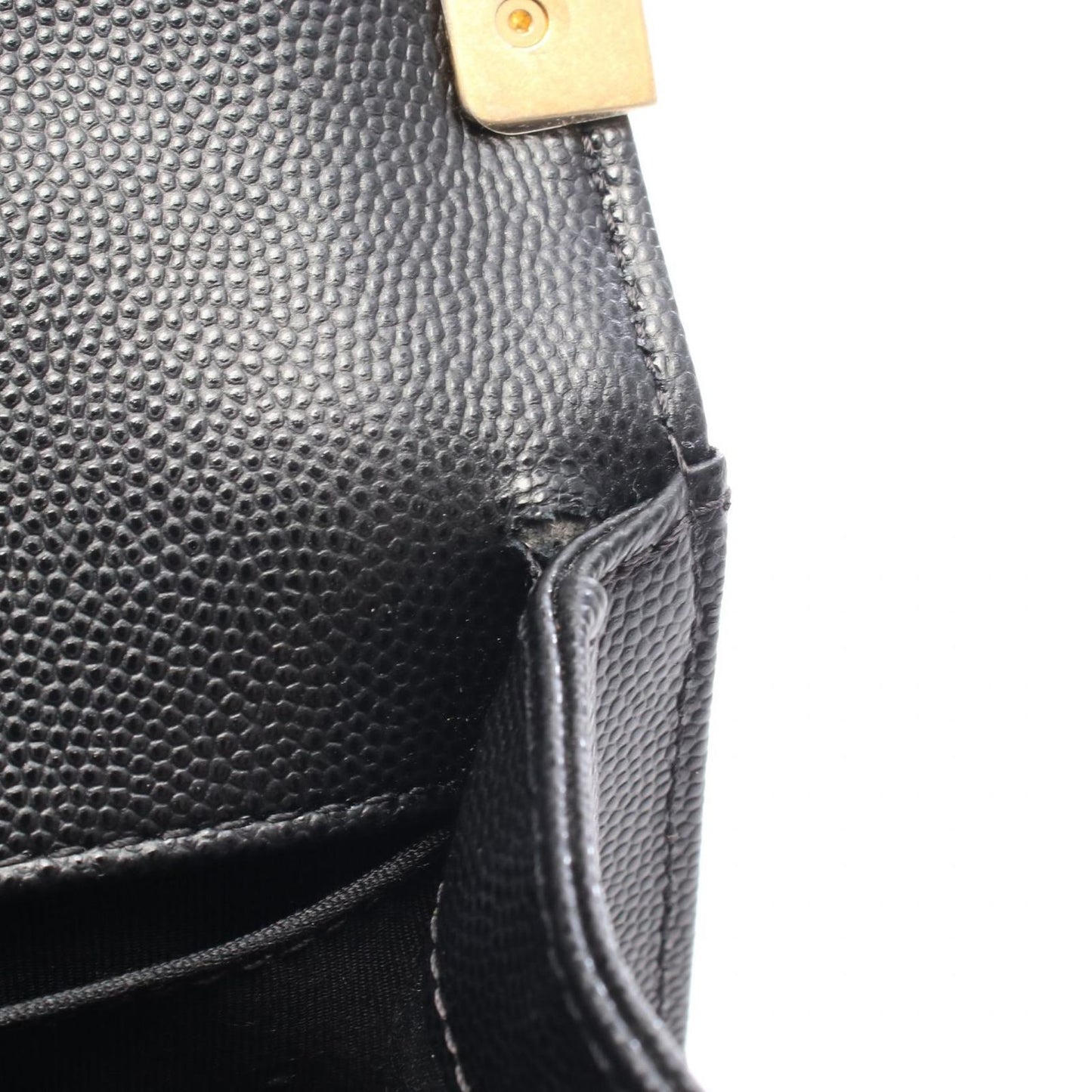 Chanel Shoulder Bag Boy Black Caviar Leather Chain — view 5