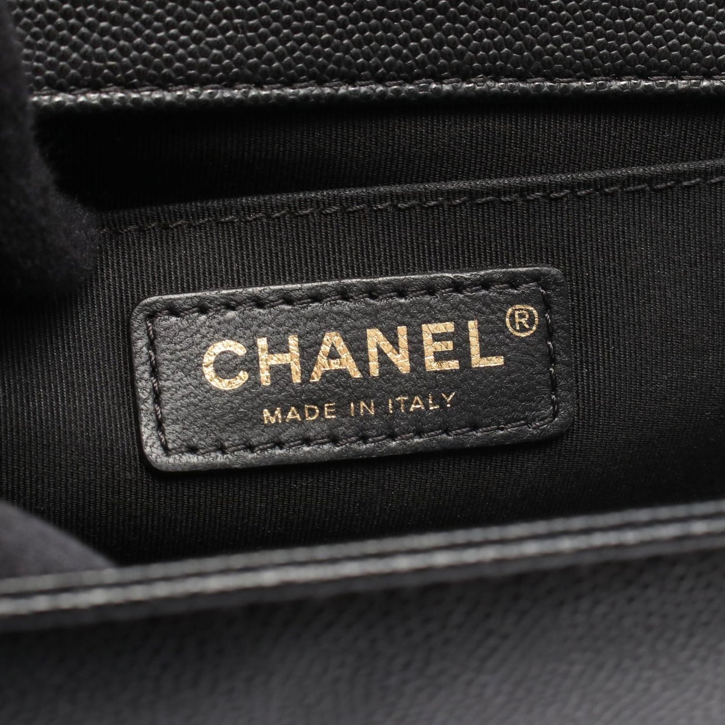 Chanel Shoulder Bag Boy Black Caviar Leather Chain — view 4