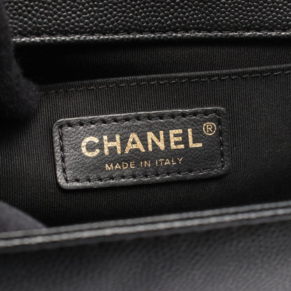 Chanel Shoulder Bag Boy Black Caviar Leather Chain — view 4