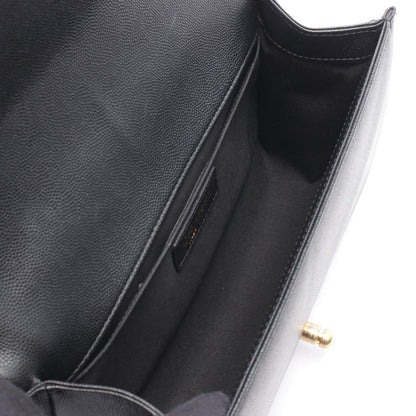 Chanel Shoulder Bag Boy Black Caviar Leather Chain — view 3