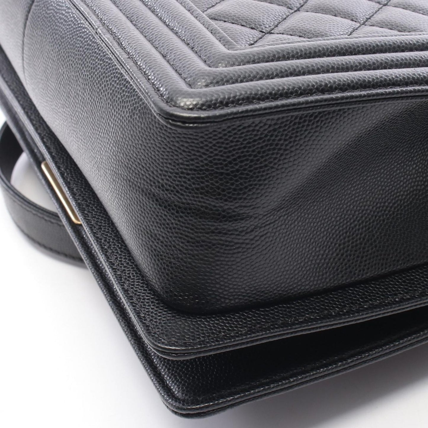 Chanel Shoulder Bag Boy Black Caviar Leather Chain — view 8