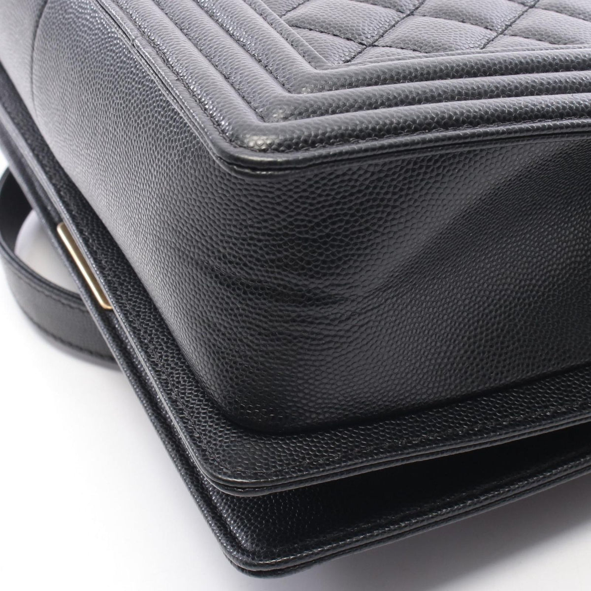 Chanel Shoulder Bag Boy Black Caviar Leather Chain — view 8