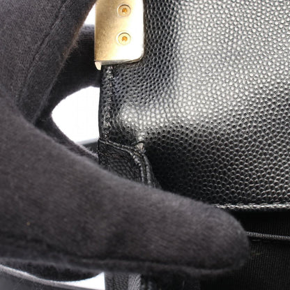 Chanel Shoulder Bag Boy Black Caviar Leather Chain — view 6