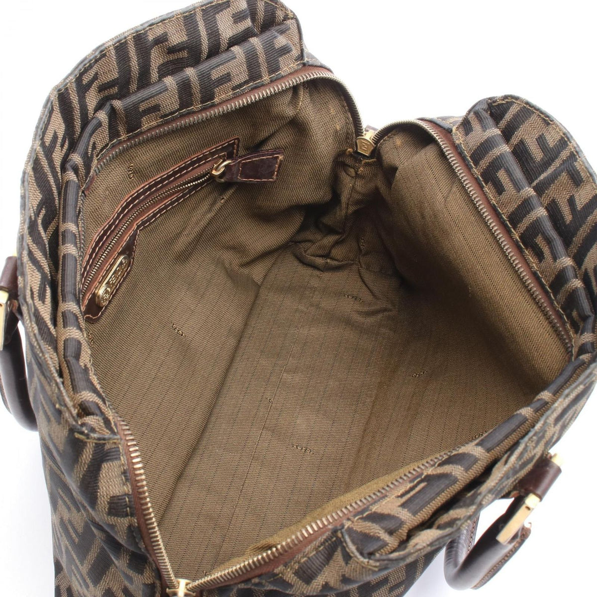 Fendi Handbag Zucca Canvas Leather — view 3