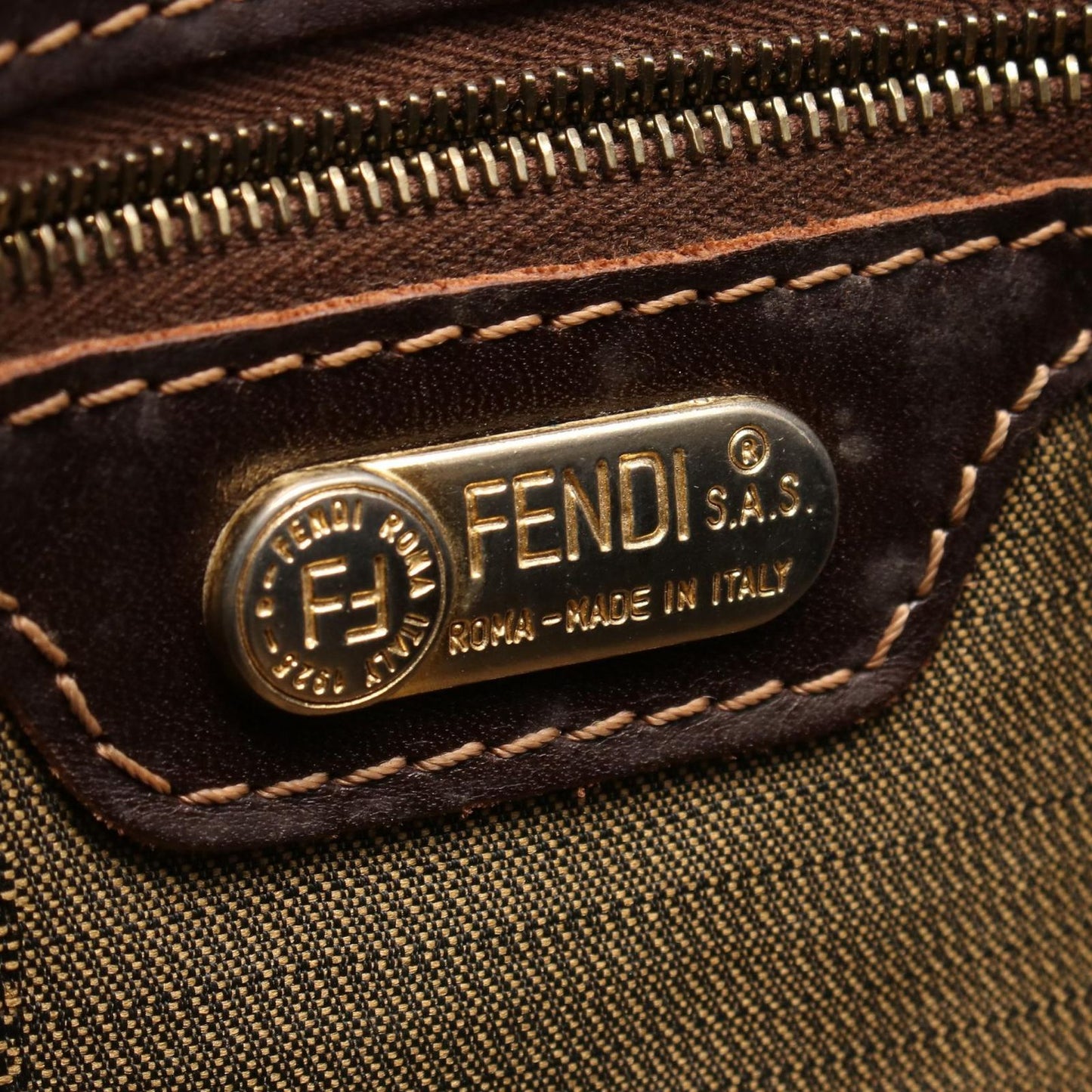 Fendi Handbag Zucca Canvas Leather — view 5