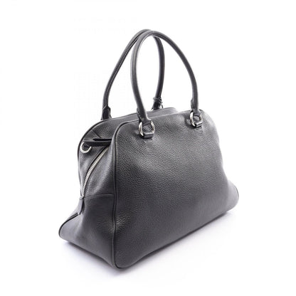 Prada Handbag Logo 2-Way Black Leather Metal — view 2