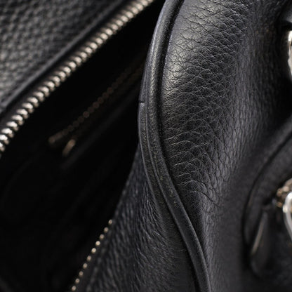 Prada Handbag Logo 2-Way Black Leather Metal — view 5