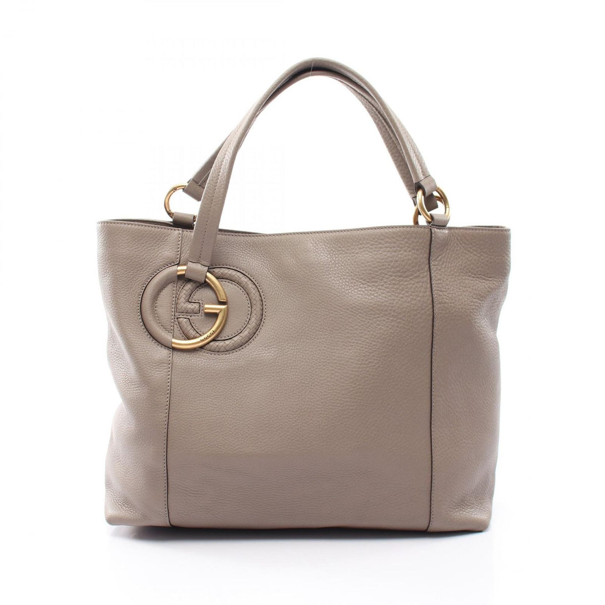 Gucci Tote Interlocking G Greige Leather