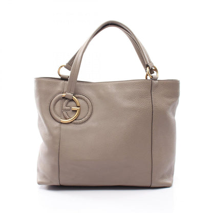 Gucci Tote Interlocking G Greige Leather