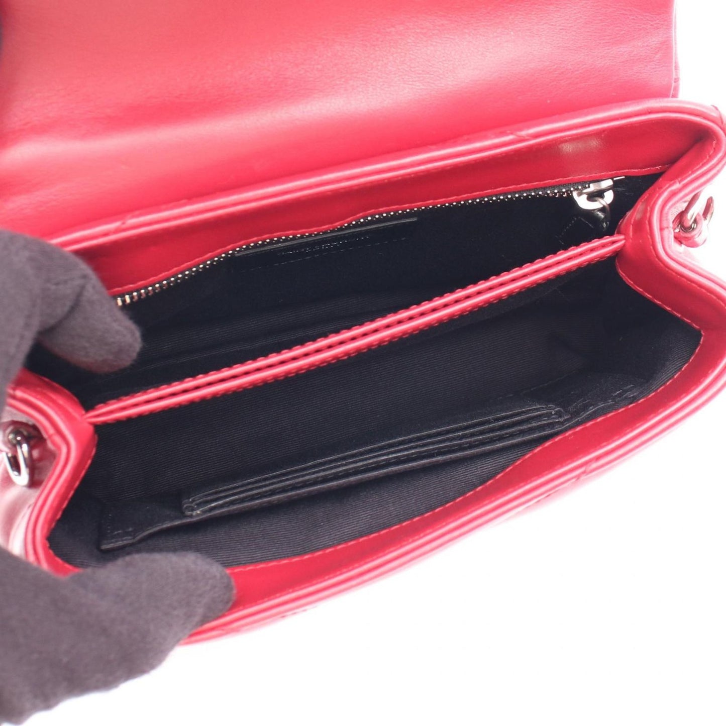 Saint Laurent Paris Shoulder Bag Toy Loulou Red Leather — view 3