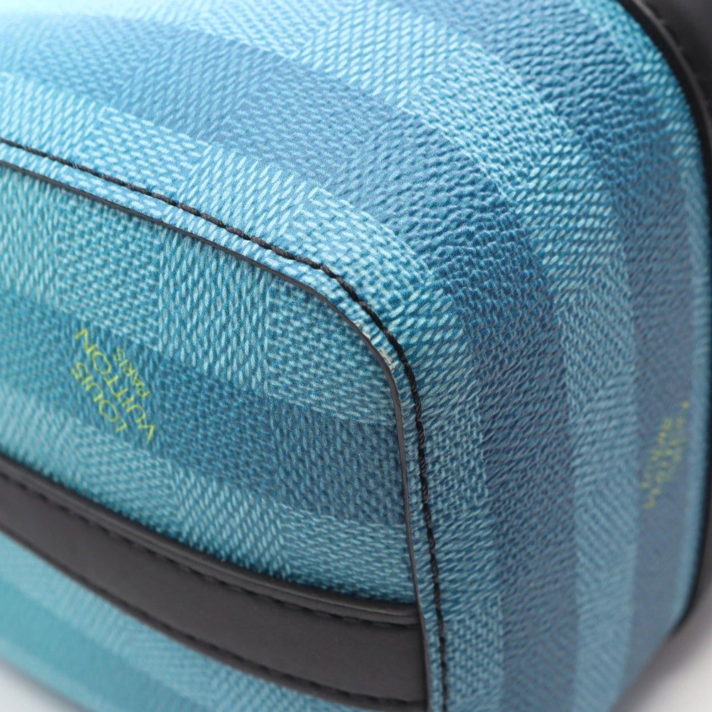 Louis Vuitton Shoulder Bag City Keepall Damier Stripe Blue Vert Leather — view 6