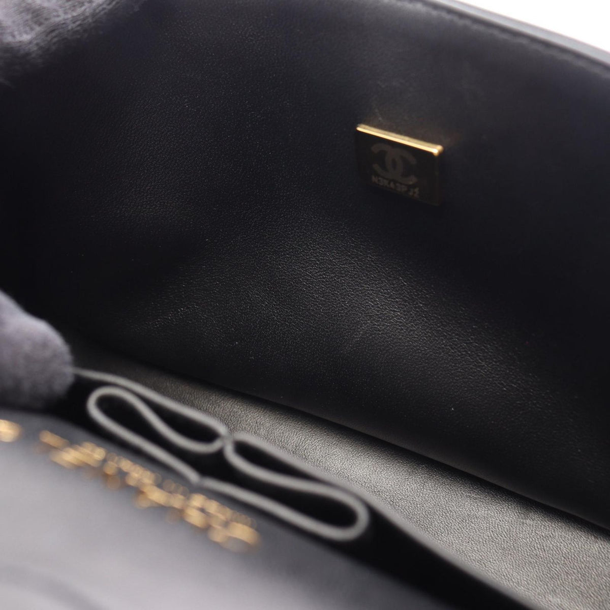 Chanel Shoulder Bag Quilted Double Flap Black Lambskin Chain — view 6