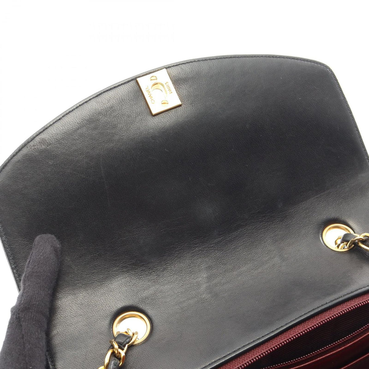 Chanel Shoulder Bag Quilted Diana Flap Black Lambskin Chain — view 7