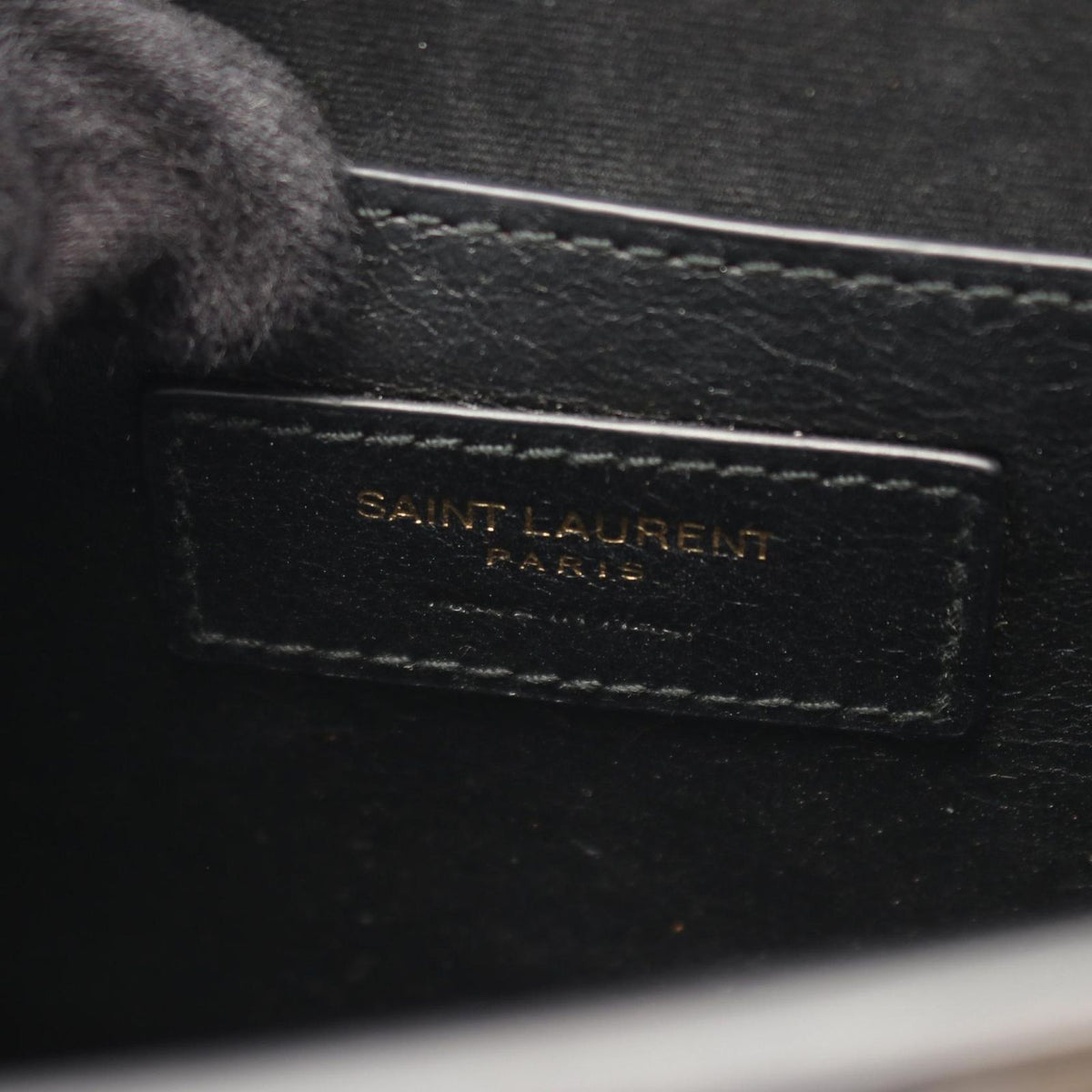 Saint Laurent Paris Shoulder Bag Manhattan Croco Embossed Black Leather — view 4