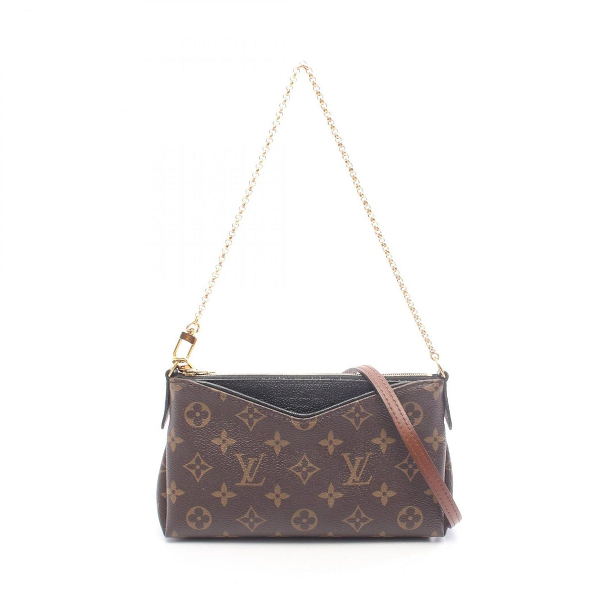 Louis Vuitton Handbag Pallas Clutch Monogram 2-Way Noir Leather