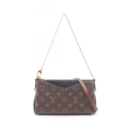Louis Vuitton Handbag Pallas Clutch Monogram 2-Way Noir Leather