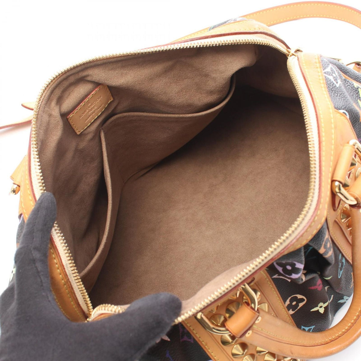 Louis Vuitton Handbag Courtney MM Monogram Multicolor Noir 2-Way Leather — view 3