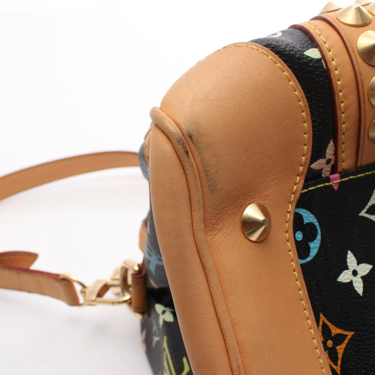 Louis Vuitton Handbag Courtney MM Monogram Multicolor Noir 2-Way Leather — view 7