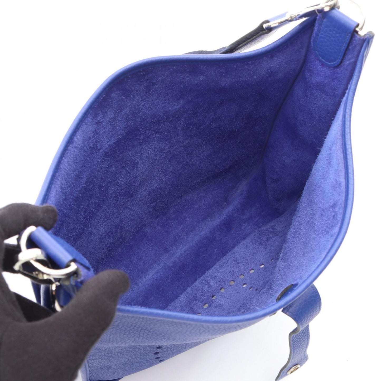 Hermes Shoulder Bag Evelyne 3 Trois GM Blue Electric — view 3