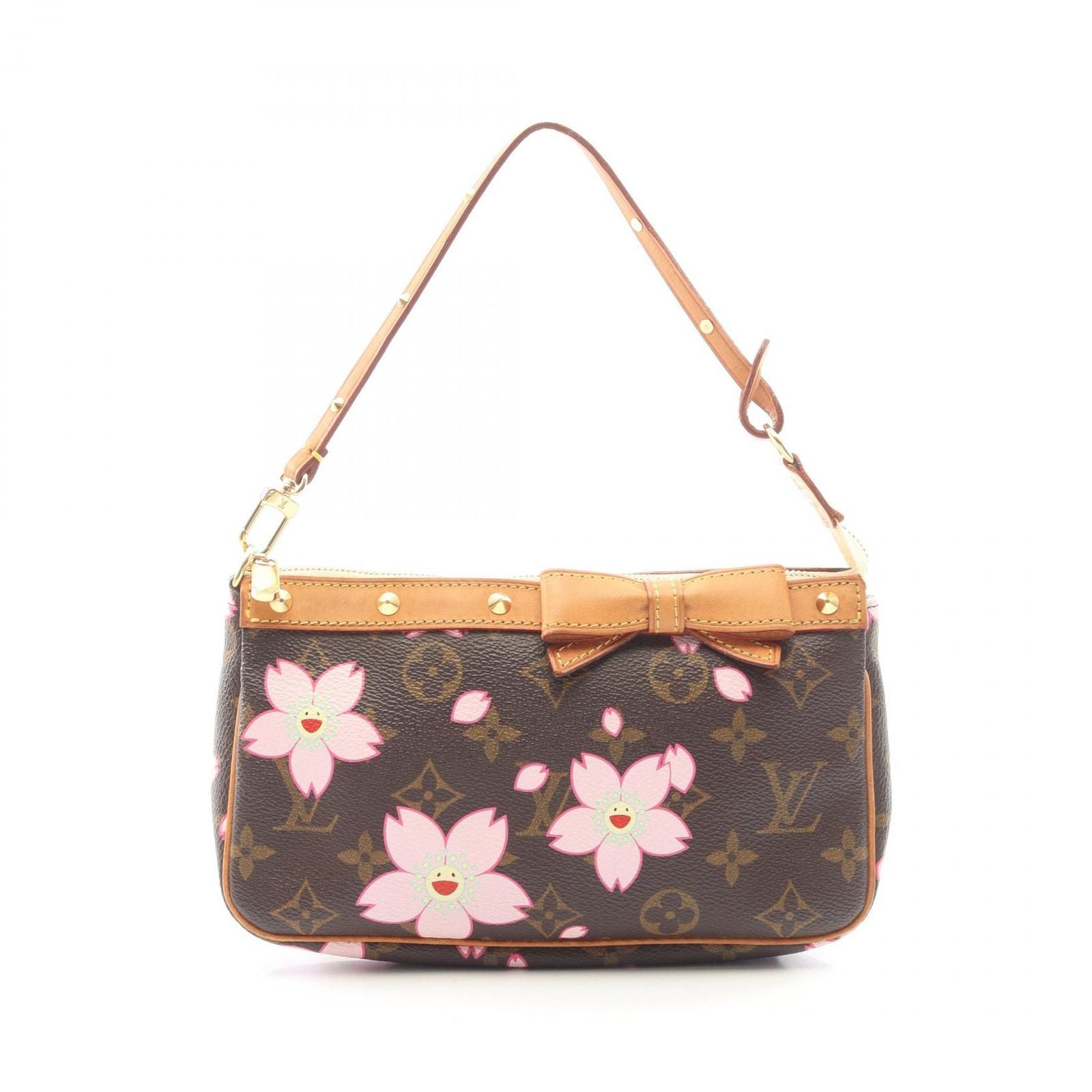 Louis Vuitton Handbag Pochette Accessoires Monogram Cherry Blossom Leather
