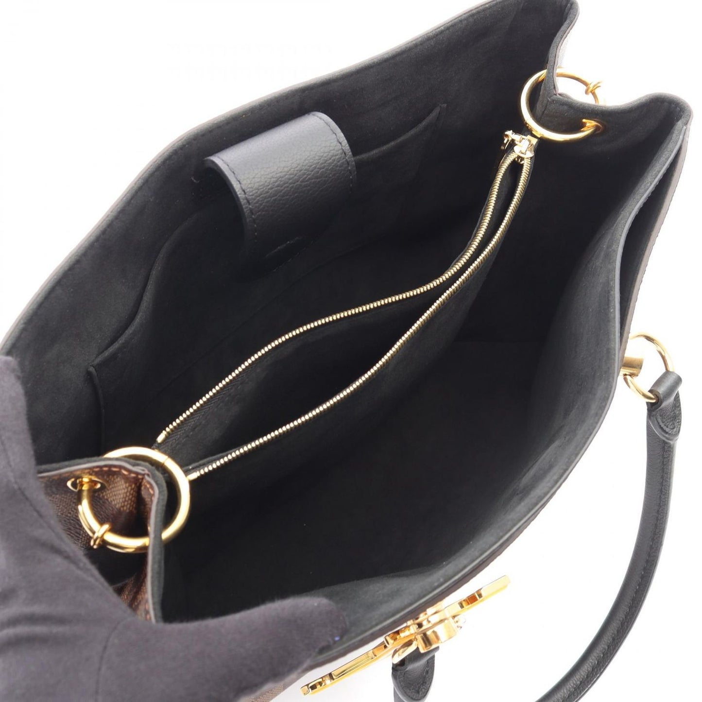 Louis Vuitton Handbag LV Riverside Damier Ebene Noir Leather — view 3