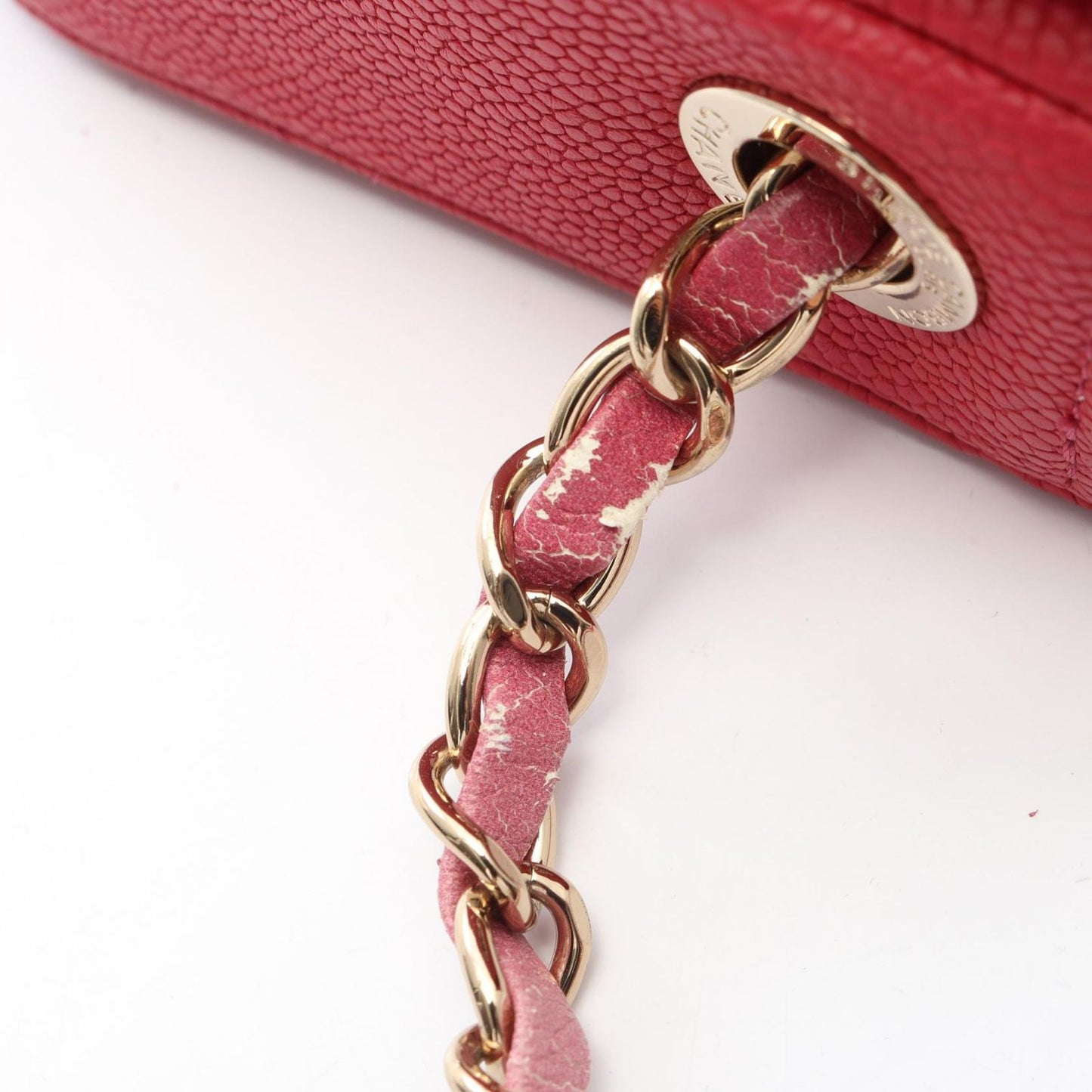 Chanel Shoulder Bag CC Logo Top Handle Flap Quilted 2-Way Magenta Caviar — view 8