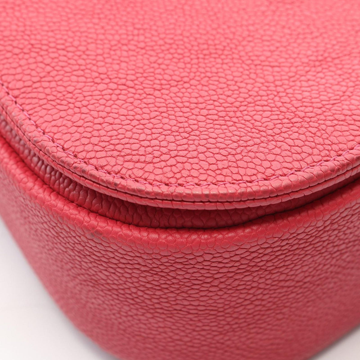 Chanel Shoulder Bag CC Logo Top Handle Flap Quilted 2-Way Magenta Caviar — view 6
