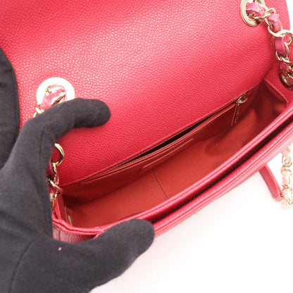 Chanel Shoulder Bag CC Logo Top Handle Flap Quilted 2-Way Magenta Caviar — view 3