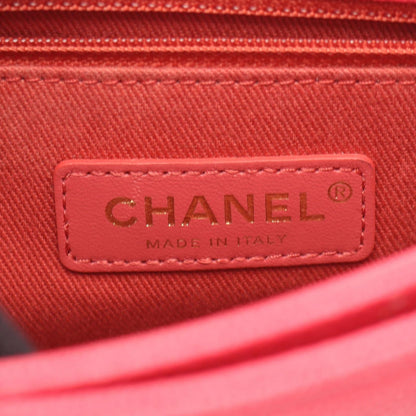 Chanel Shoulder Bag CC Logo Top Handle Flap Quilted 2-Way Magenta Caviar — view 4