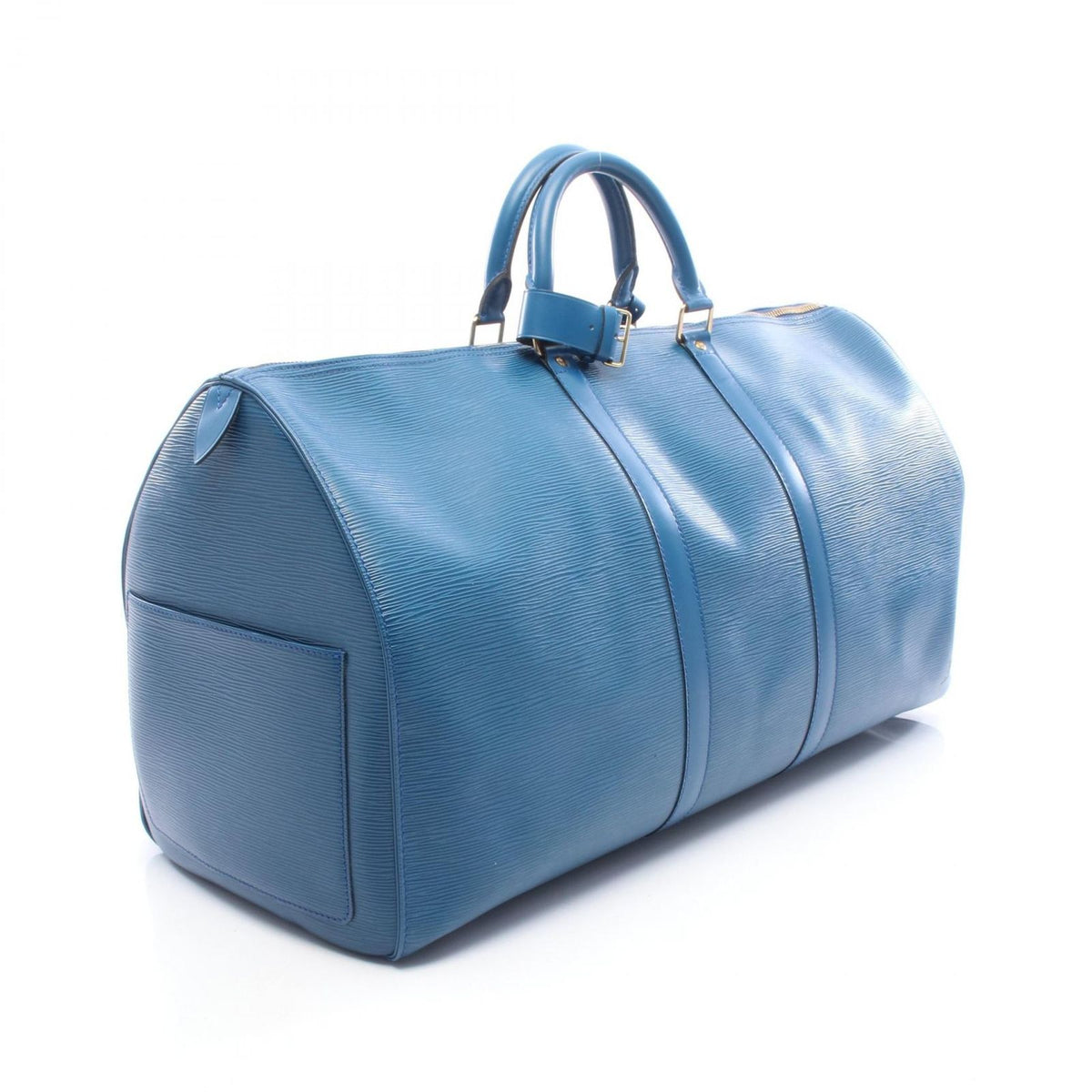 Louis Vuitton Boston Bag Keepall 55 Toledo Blue Leather — view 2