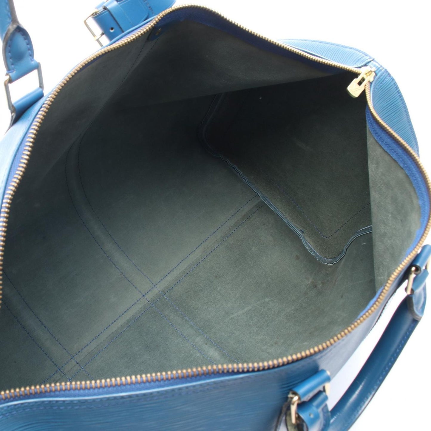 Louis Vuitton Boston Bag Keepall 55 Toledo Blue Leather — view 3