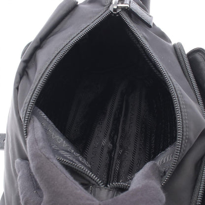 Prada Shoulder Bag Black Nylon Leather Triangle Logo — view 3