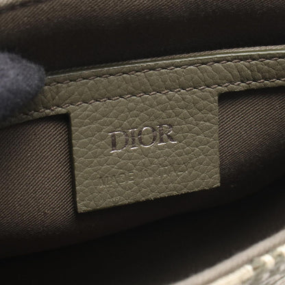 Dior Shoulder Bag Saddle Messenger Mini Oblique Khaki Ivory Canvas Leather — view 4
